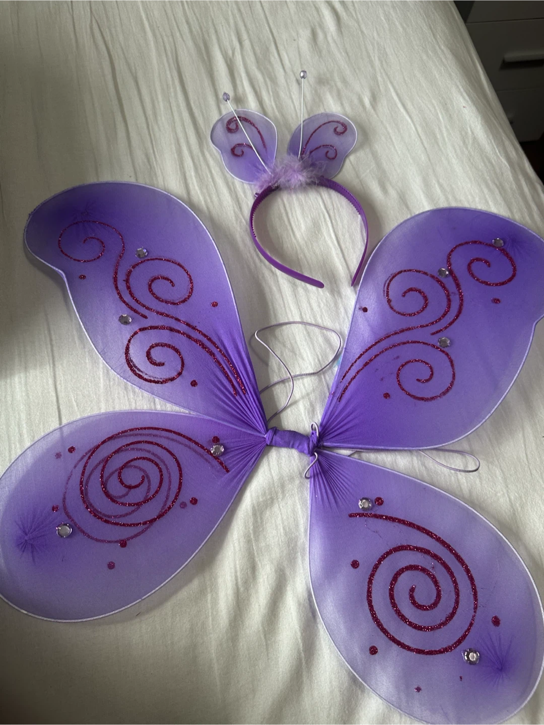 Purple Butterfly Costume Wings and Headband Set