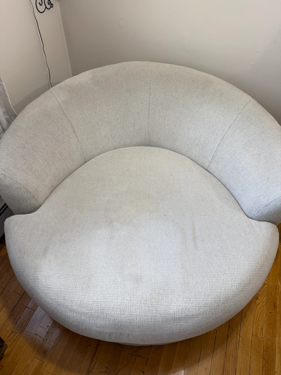 Cream Swivel Accent Chair
