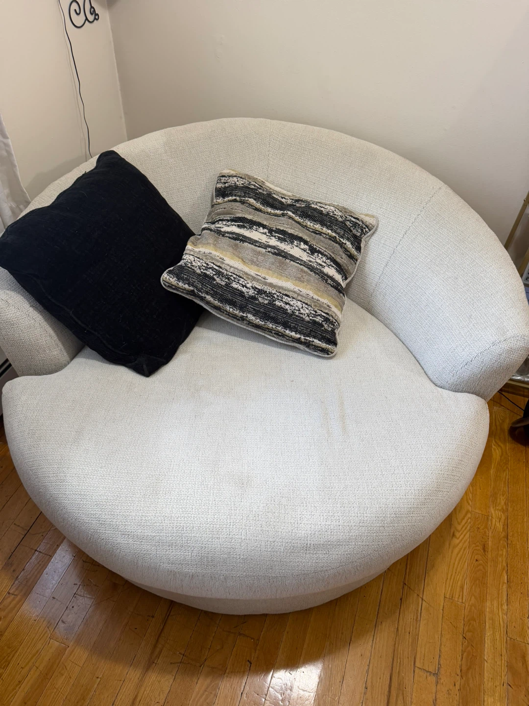 Cream Swivel Accent Chair - photo 2