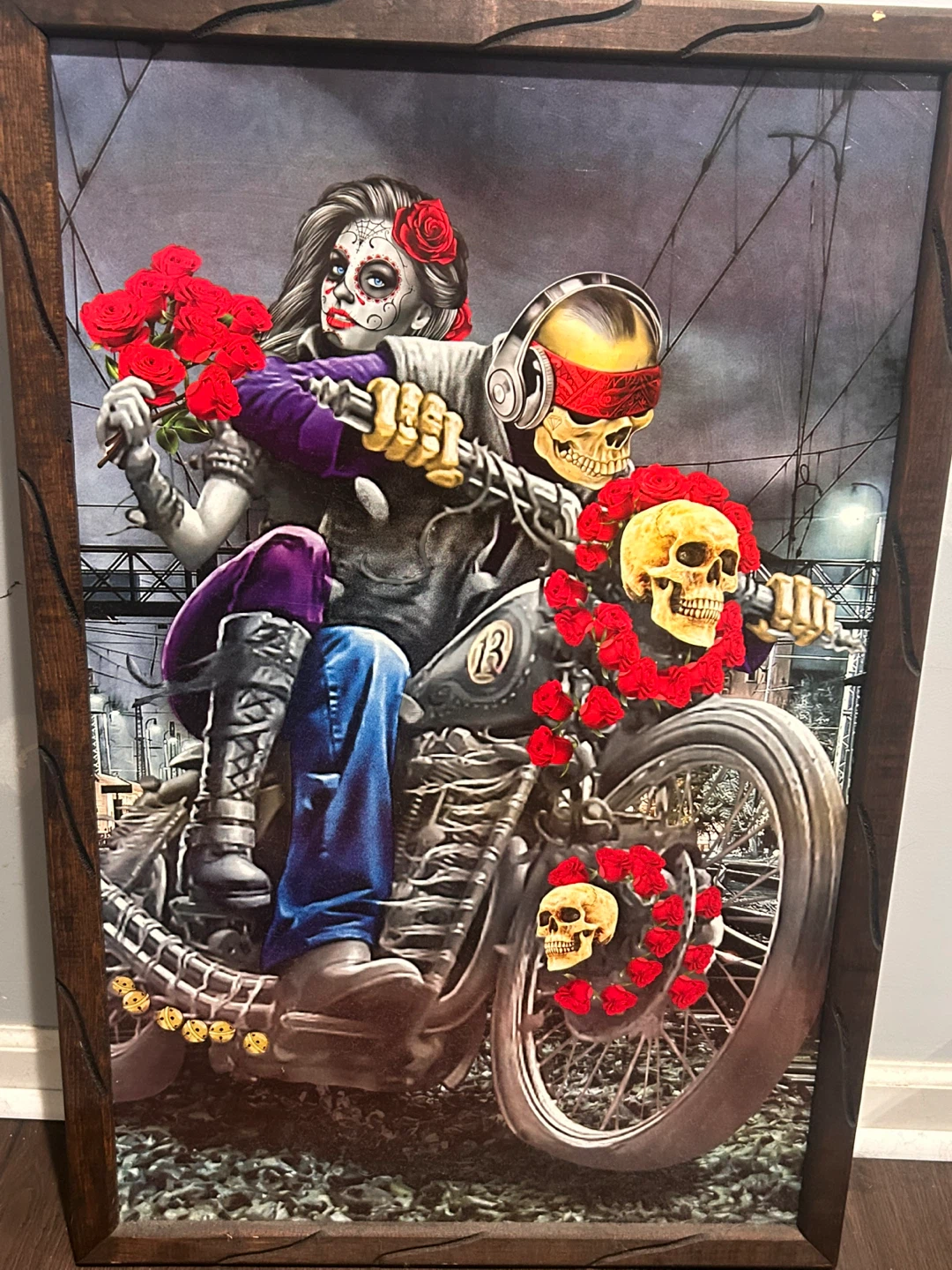 Day of the Dead Motorcycle Wall Art
