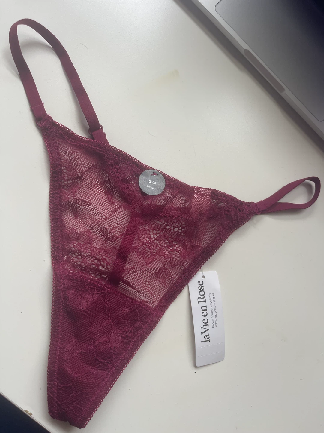 La Vie en Rose lace thong size S