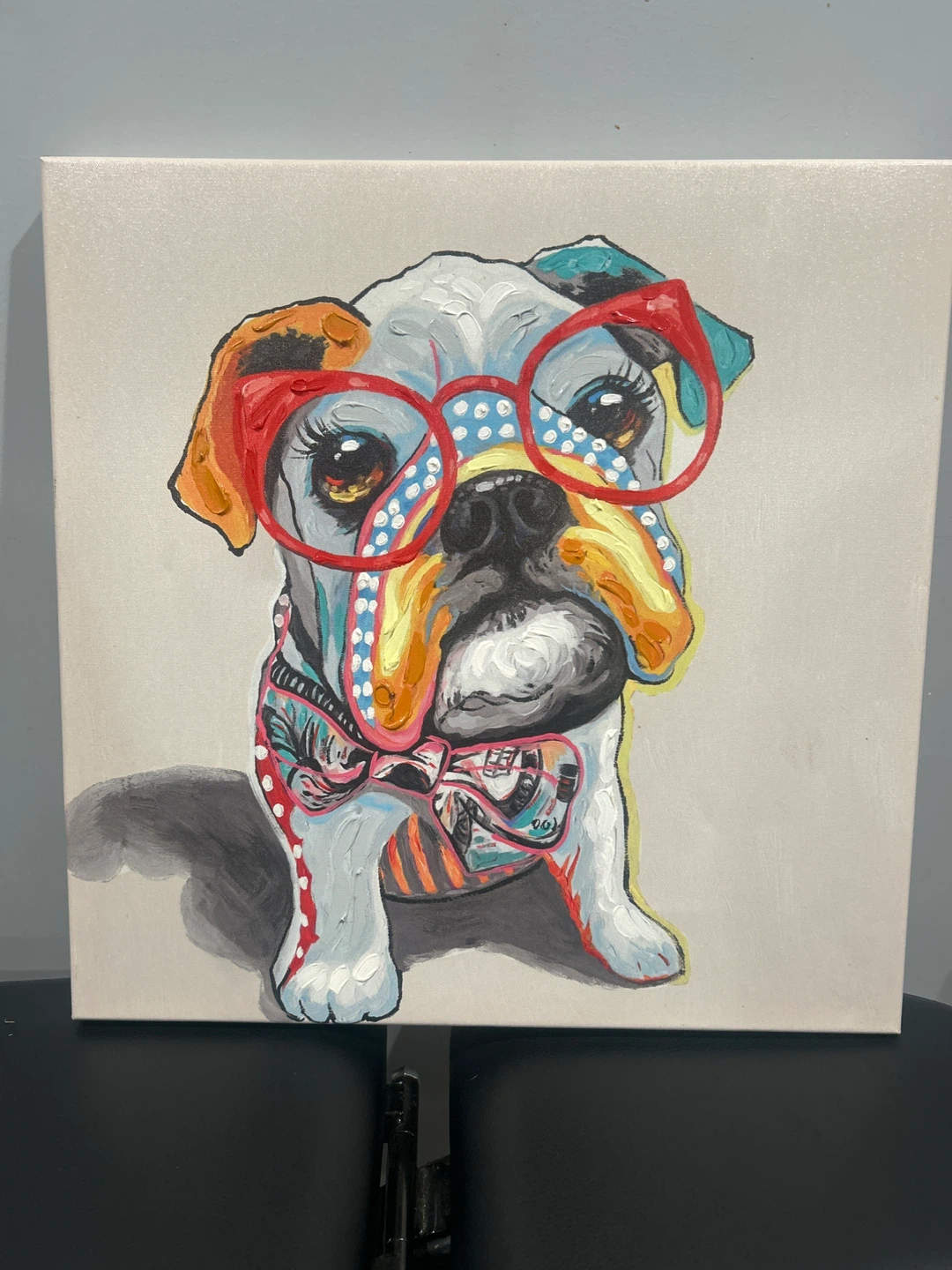 Colorful Bulldog Canvas Wall Art