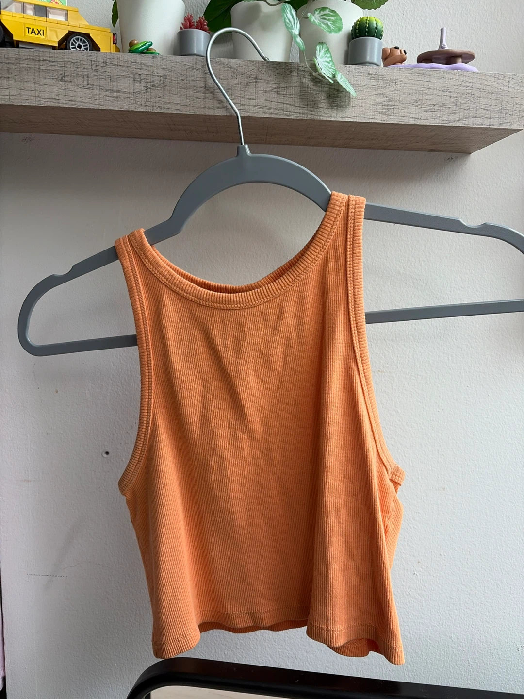 Orange Ribbed Tank Top