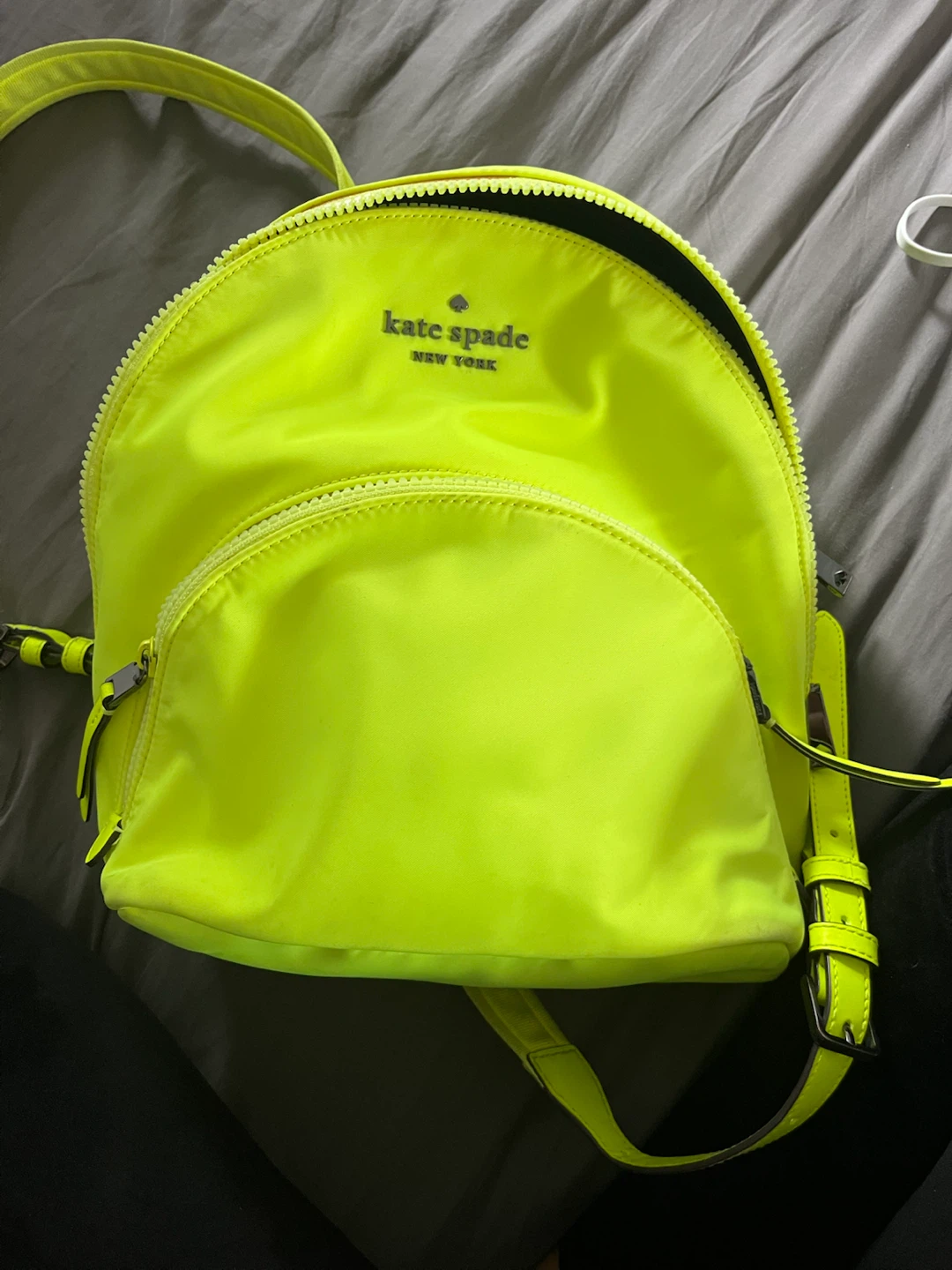Kate Spade Neon Yellow Nylon Backpack