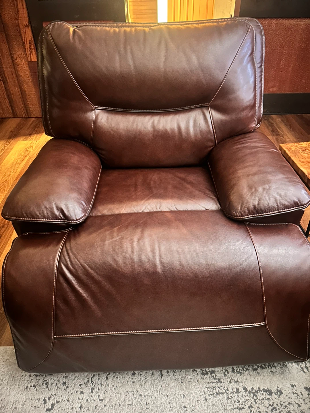 Dark Brown Leather Reclining 6 pcs Sofa Set