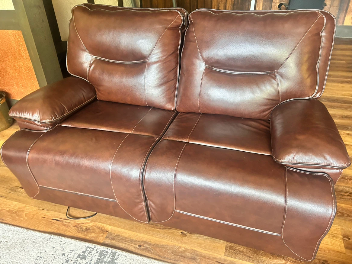 Dark Brown Leather Reclining 6 pcs Sofa Set - photo 3