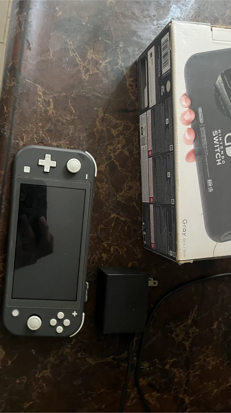 Nintendo Switch Lite Gray 2 games and charger
