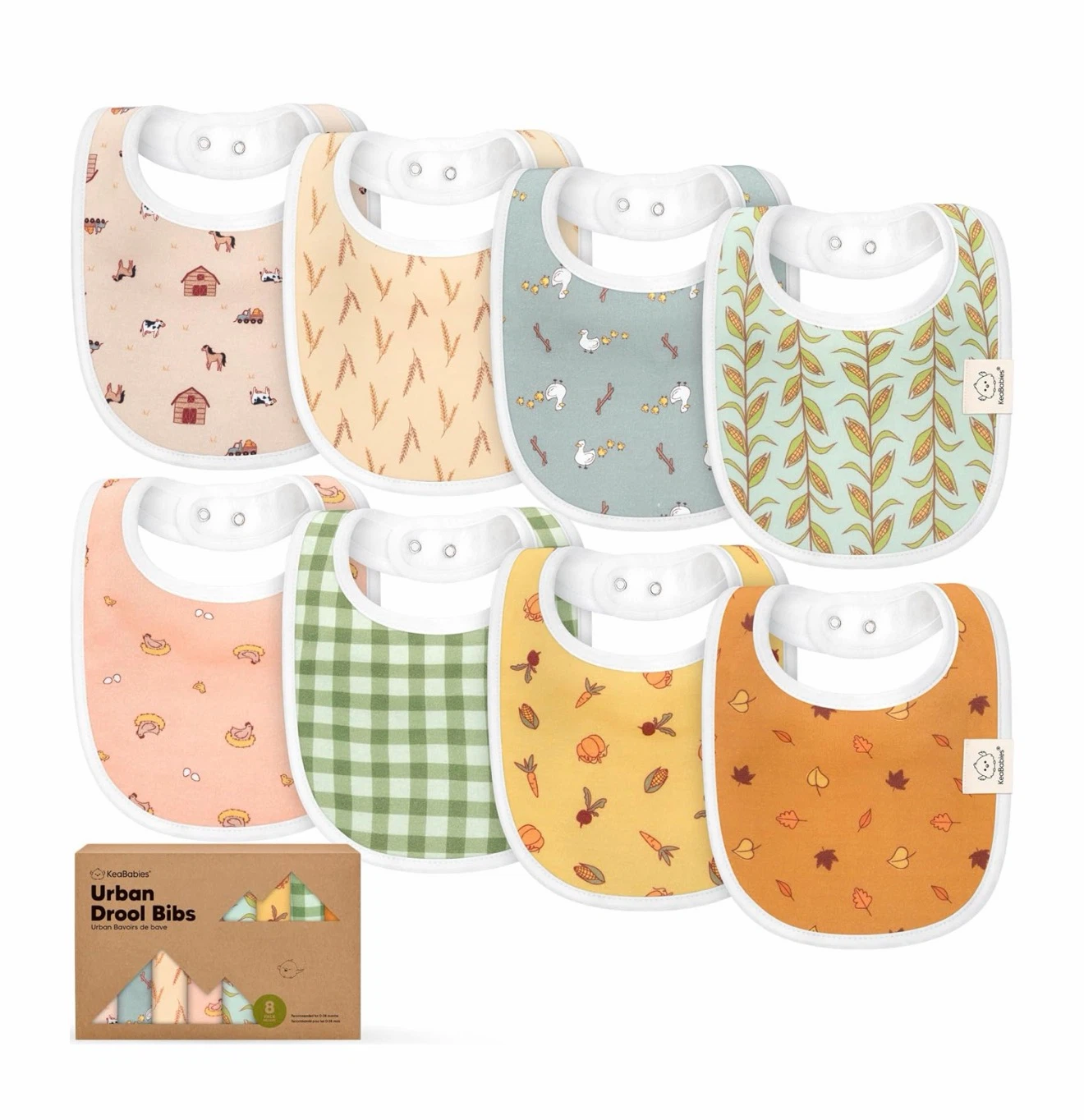 🏈 KeaBabies Urban Drool Bibs 8-Pack