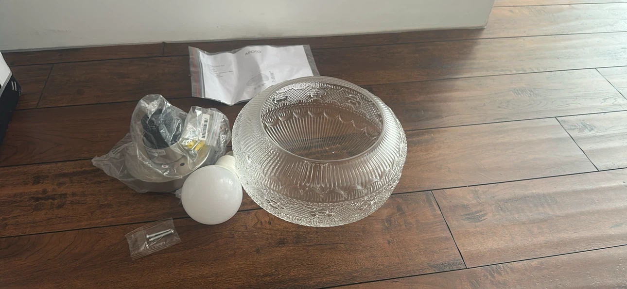 Apoto Glass Flush Mount Ceiling Light