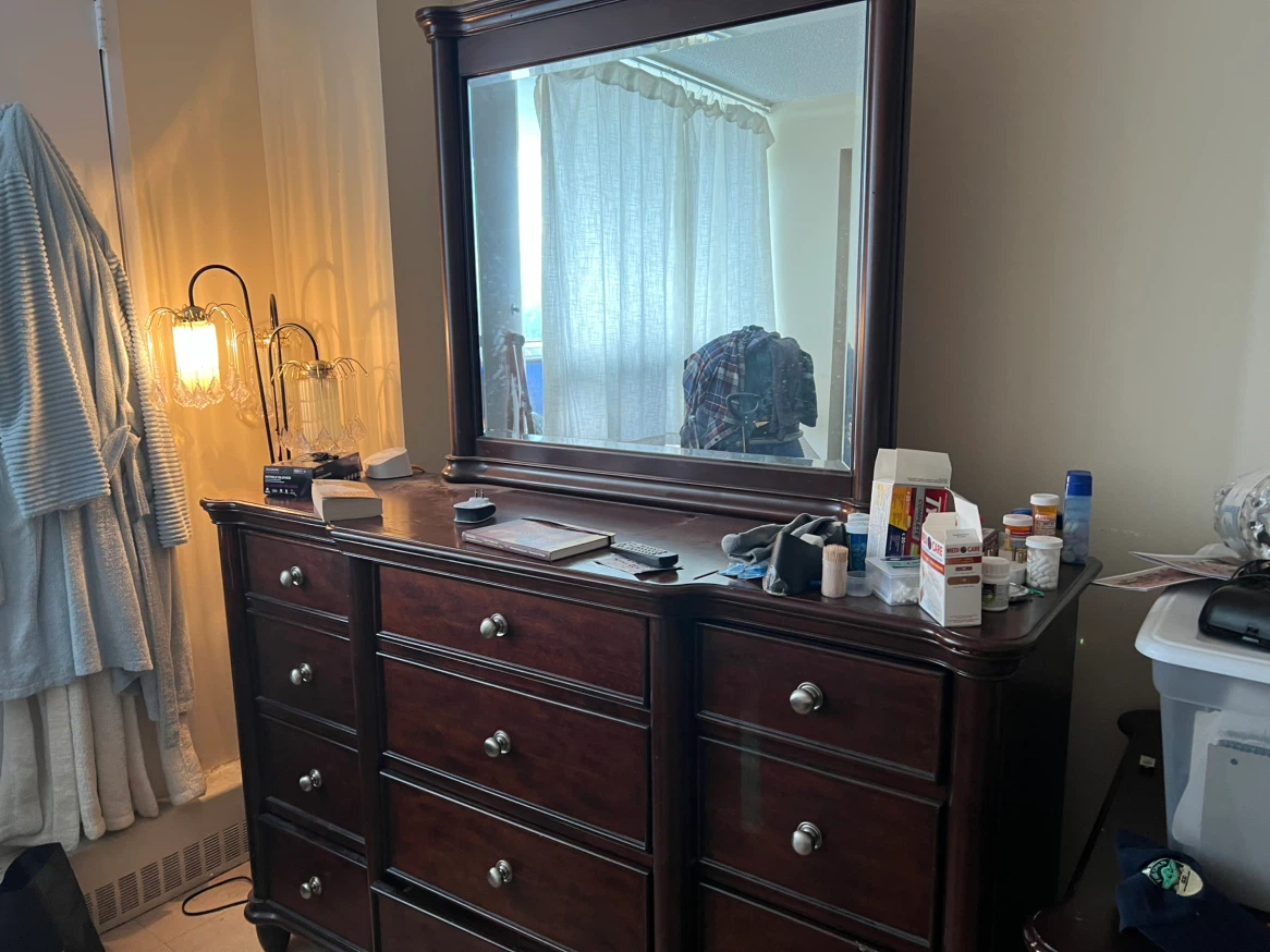 Dark Wood Dresser with Mirror