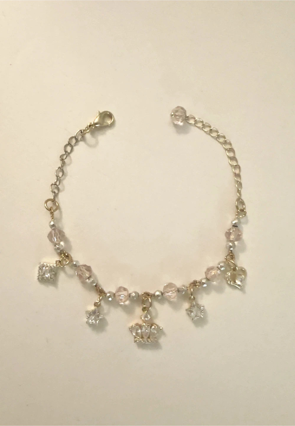 Crystal Crown & Sparkling Charms Beaded Bracelet
