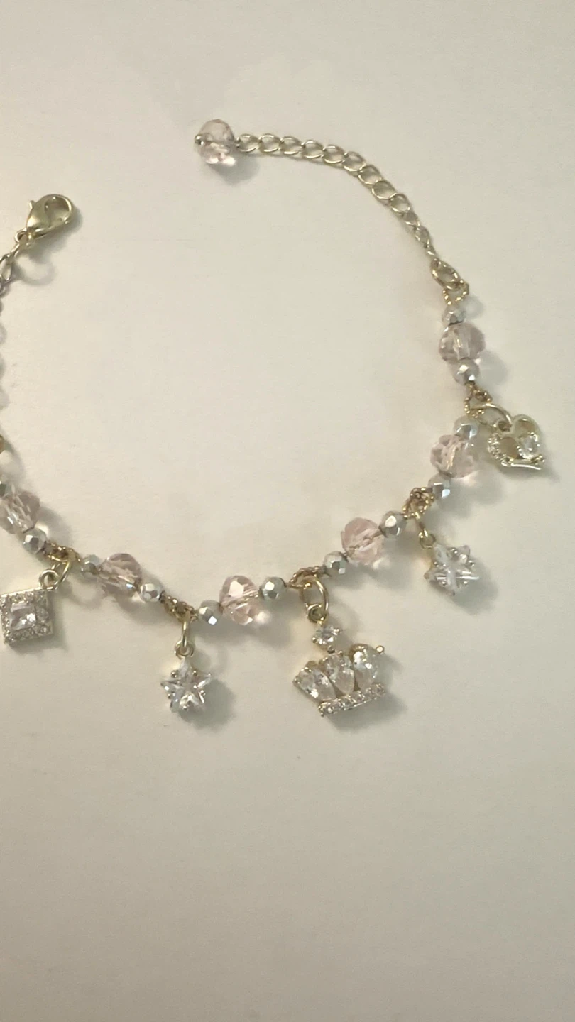 Crystal Crown & Sparkling Charms Beaded Bracelet - photo 2