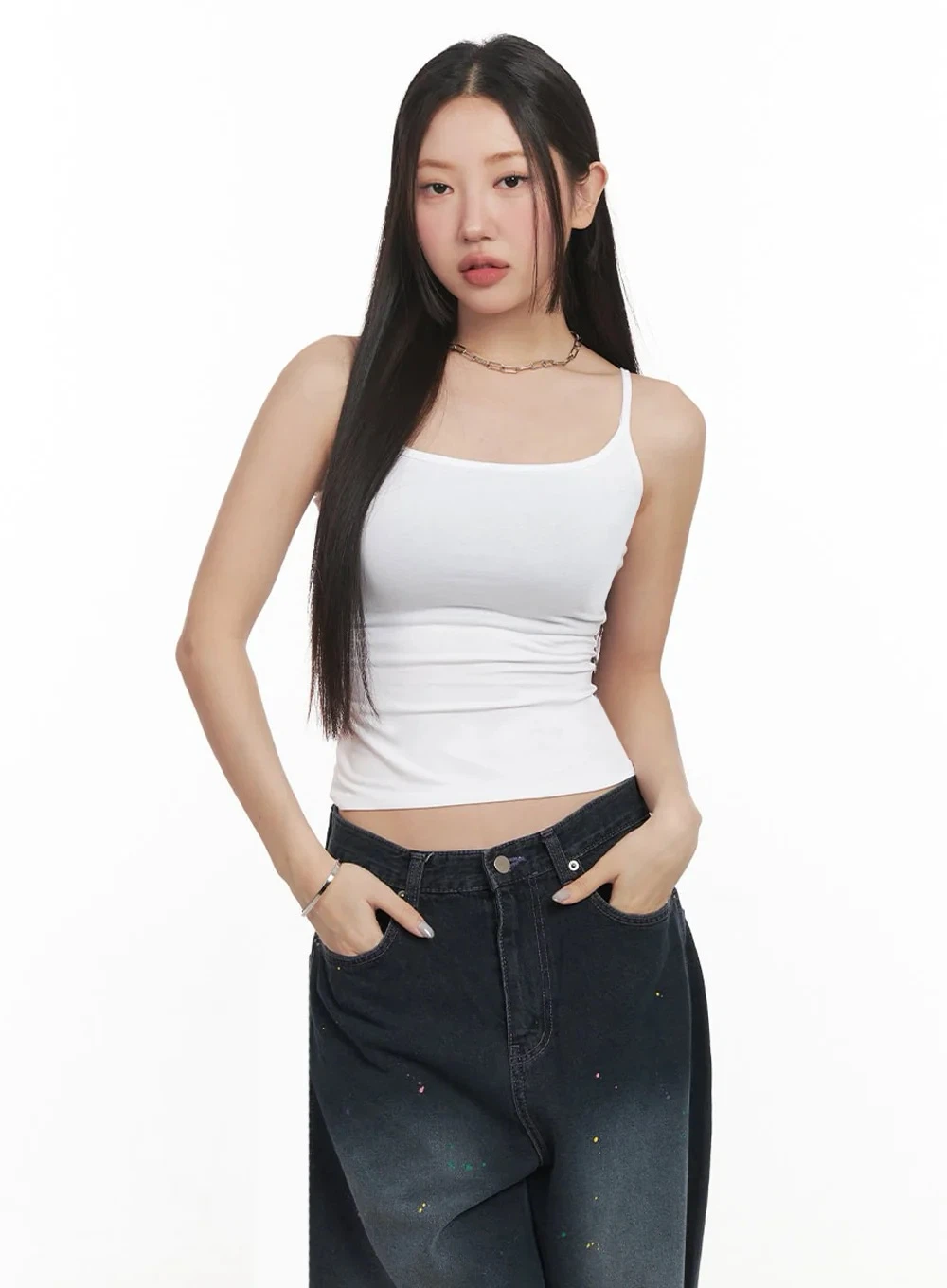 LEWKIN S/M Essential Cami Crop Top White