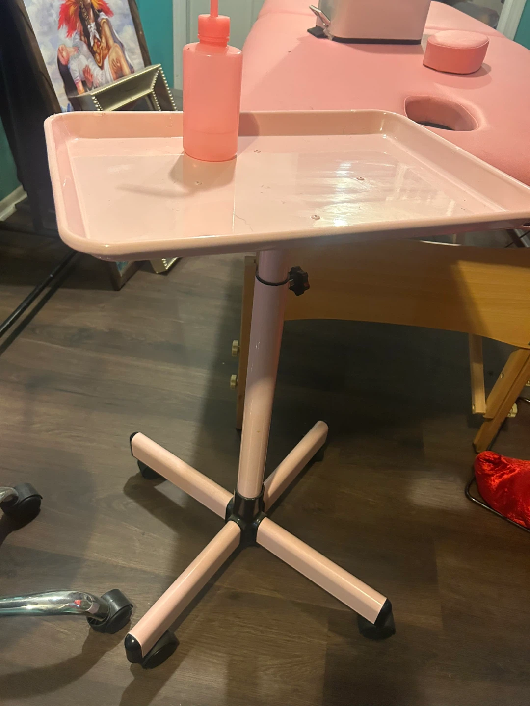 Pink Rolling Salon Tray