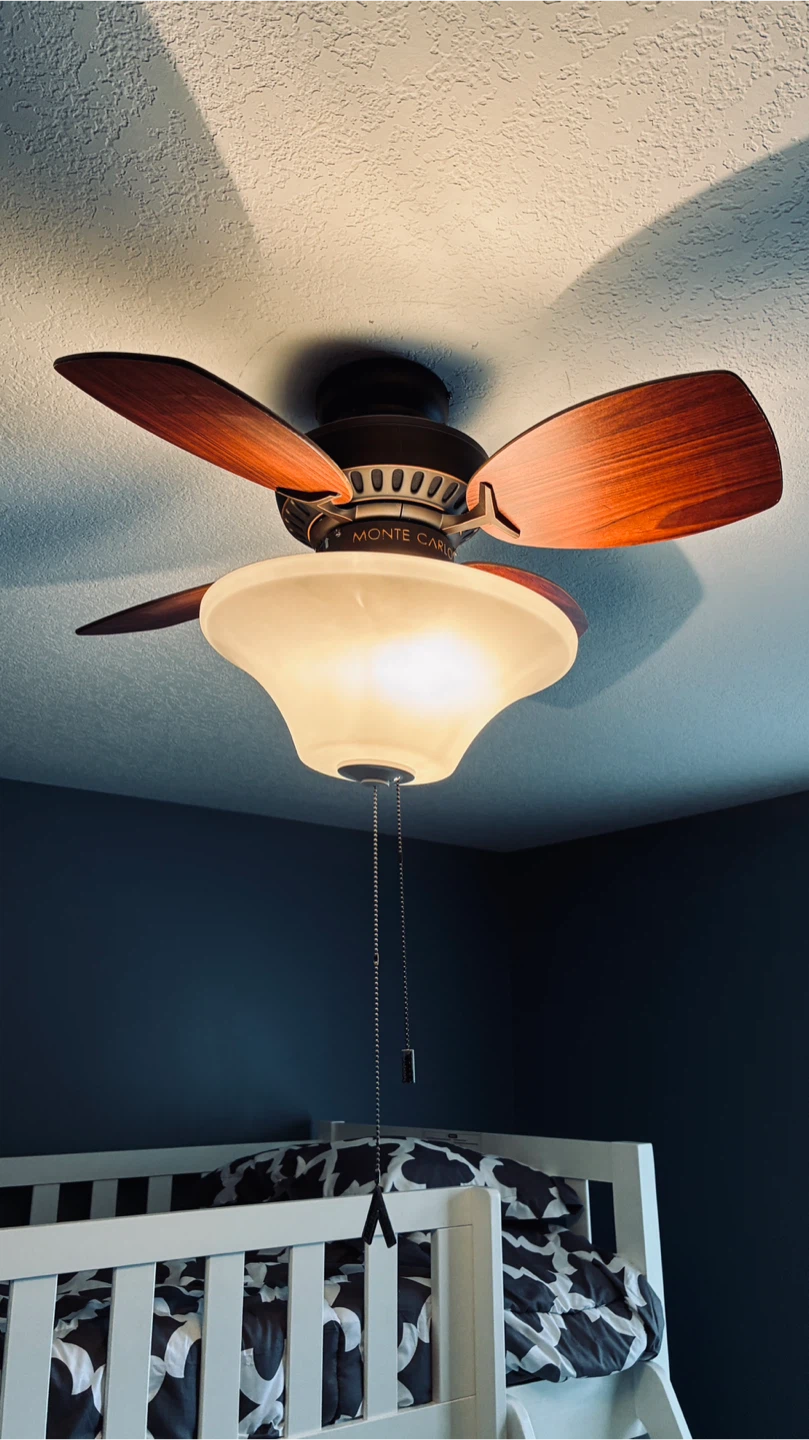 Wooden ceiling fan with light