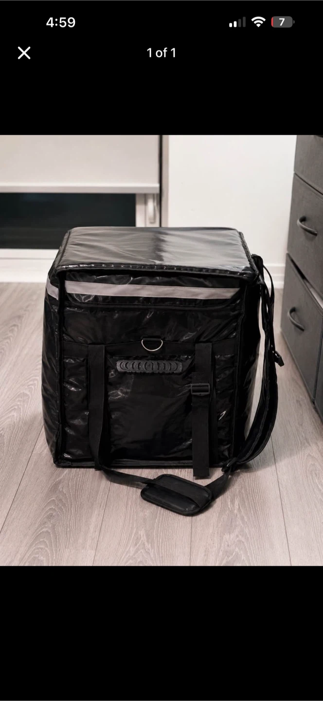 Large Black Insulated Food Delivery Backpack
