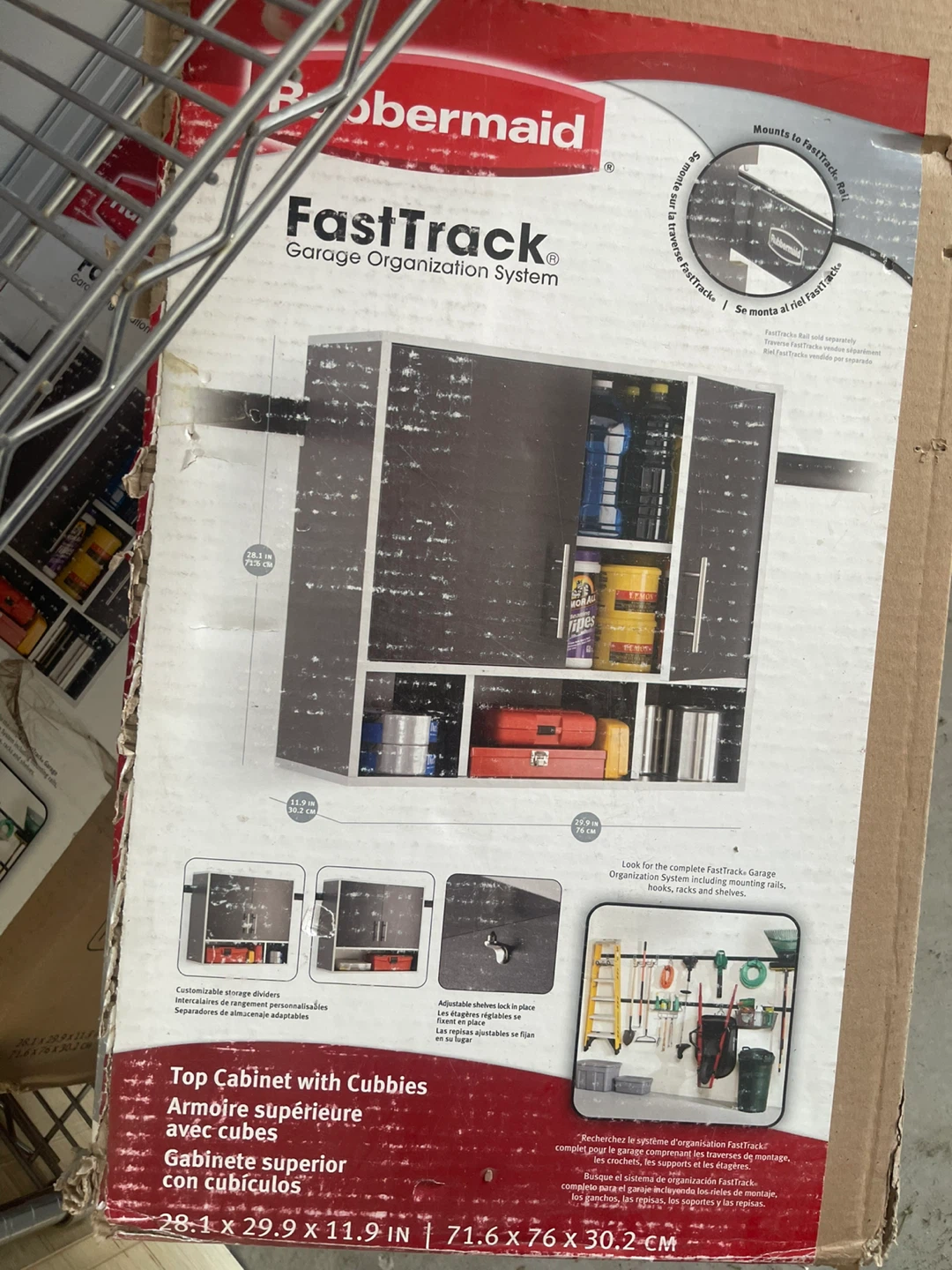 Rubbermaid FastTrack Top Cabinet with Cubbies