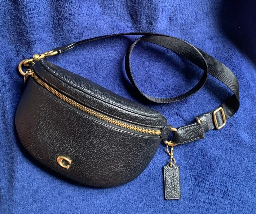 Coach Black Jes Pebbled Leather Belt Bag 🏈