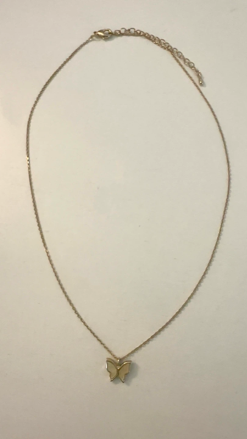 Gold Tone Butterfly Pendant Necklace - photo 2
