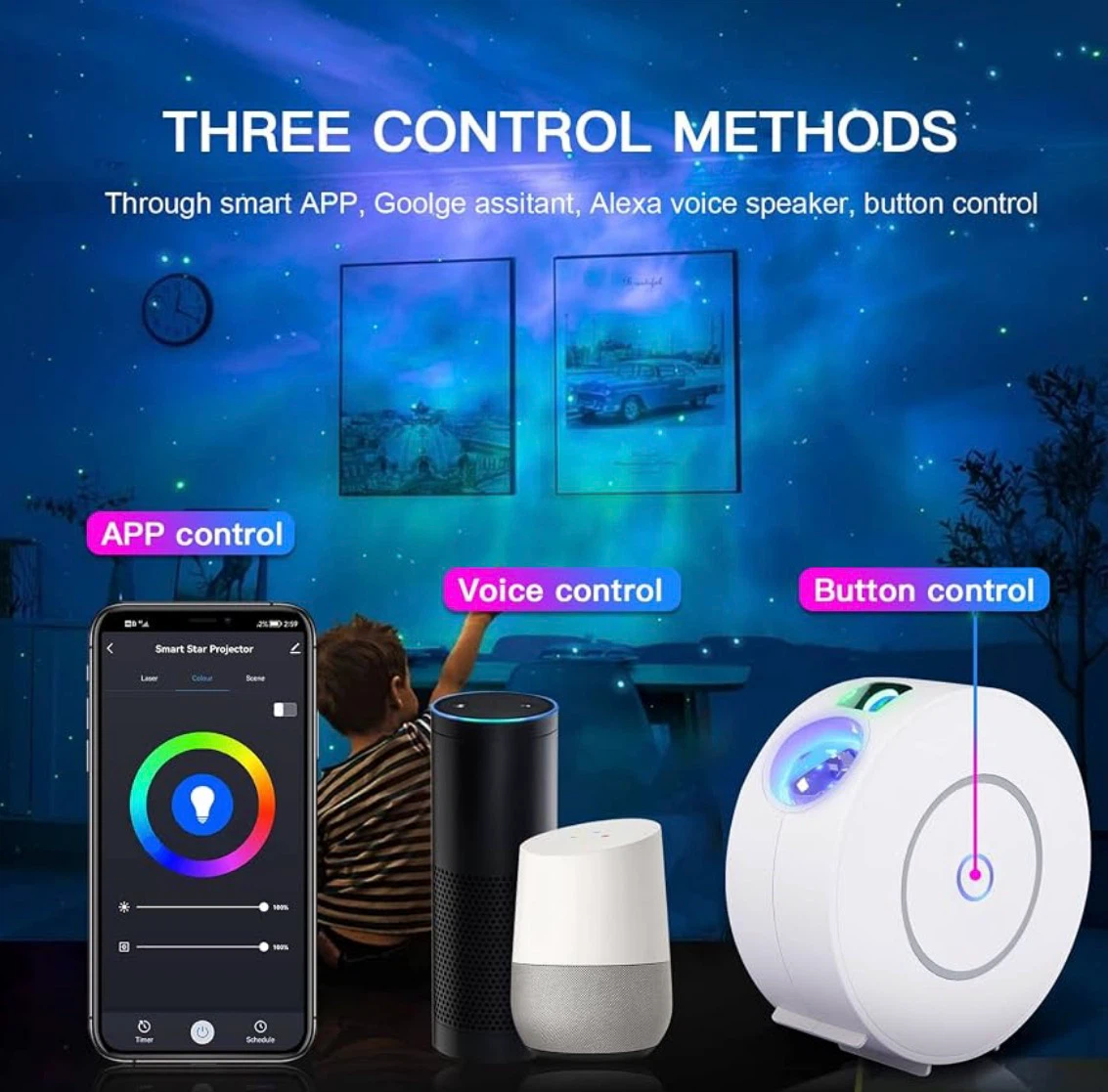 Smart Multicolor Galaxy Star Nebula Projector - photo 3