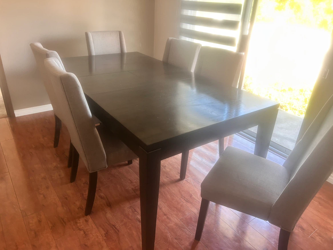 Dining table set with 6 chairs