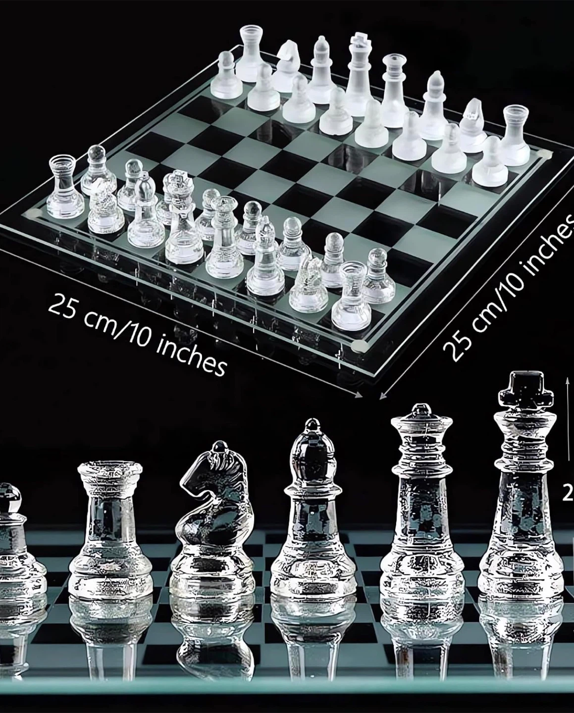 Elegant & luxury Glass Chess Set