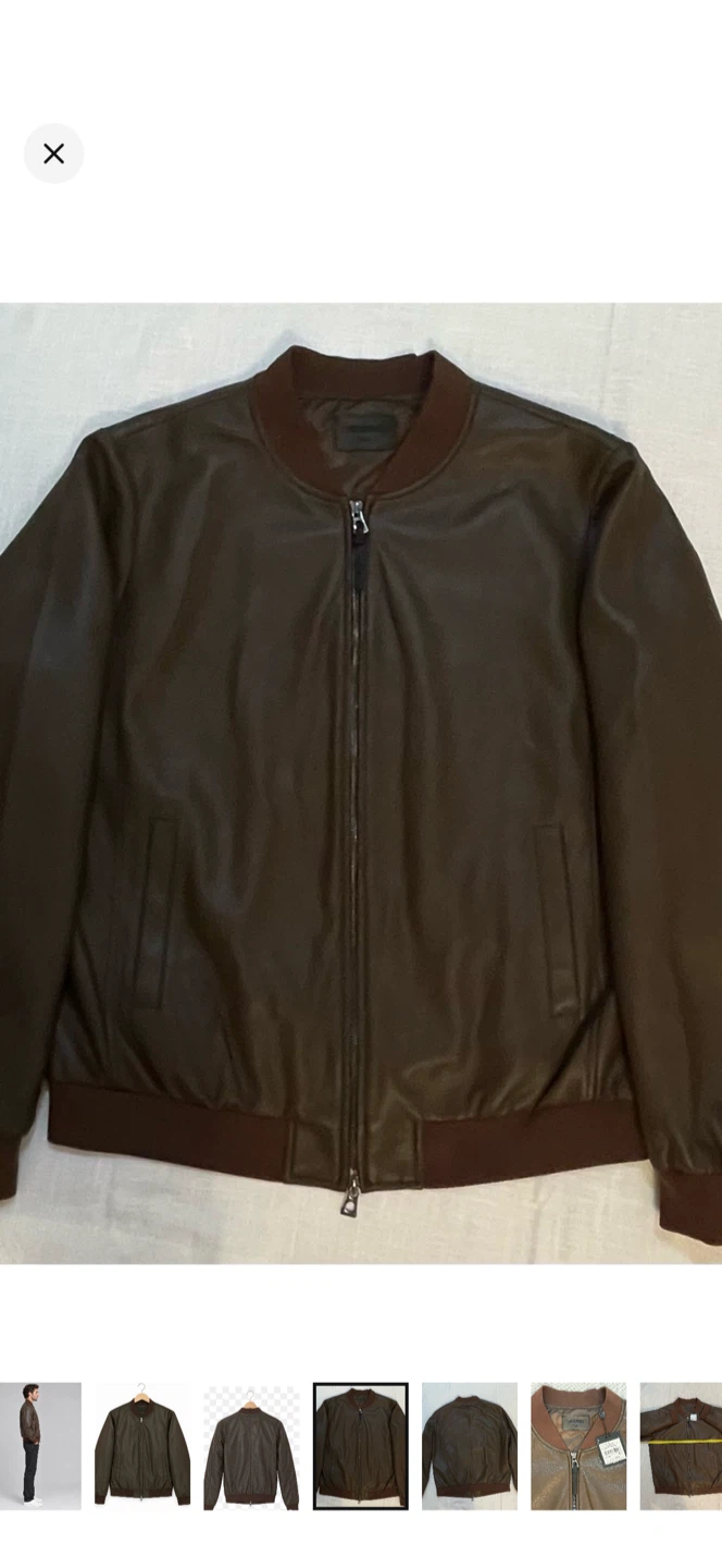 Rudsak Leather Bomber Jacket - Espresso - Size Small - photo 2