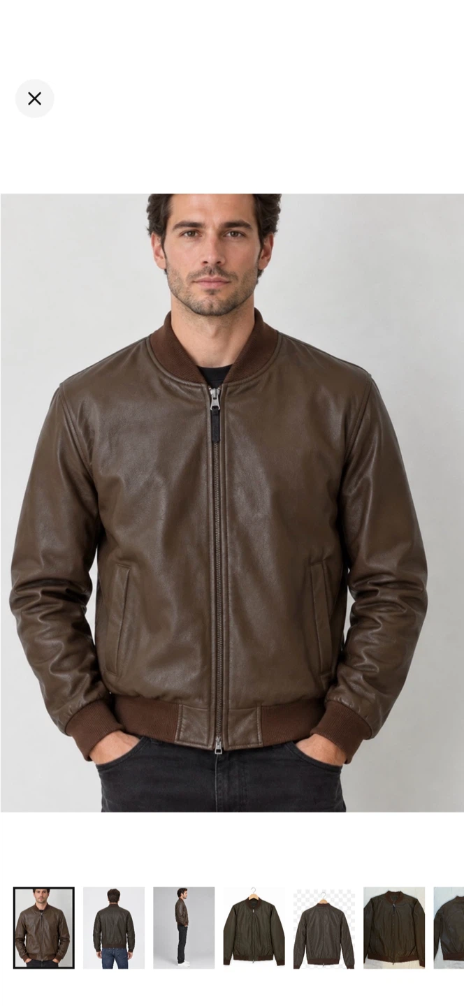 Rudsak Leather Bomber Jacket - Espresso - Size Small - photo 3