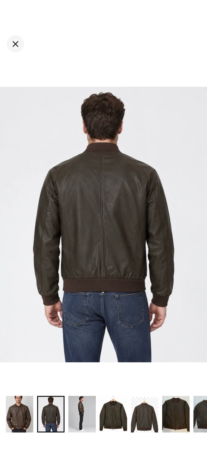Rudsak Leather Bomber Jacket - Espresso - Size Small - photo 4