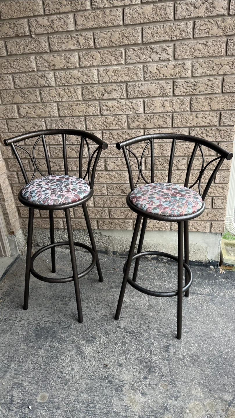 Two Metal Bar Stools