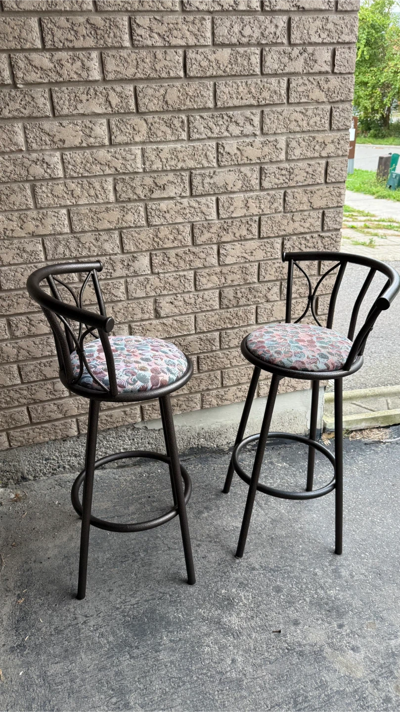 Two Metal Bar Stools - photo 2