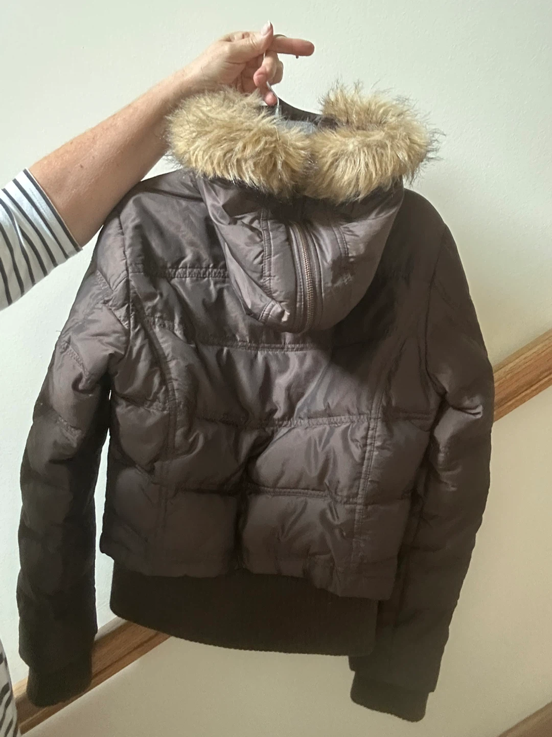 Vintage Y2K Mixit Brown Puffer Jacket with Faux-Fur Hood - photo 2