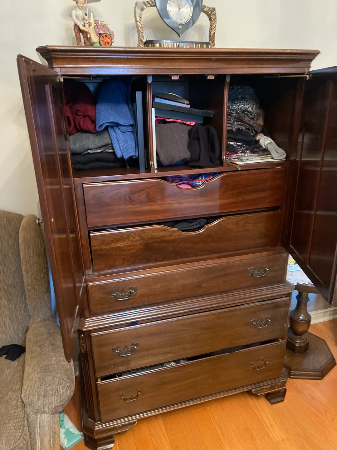 Traditional Dark Wood Armoire