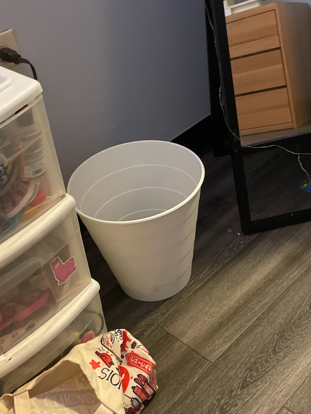 White Plastic Trash Can 🏈
