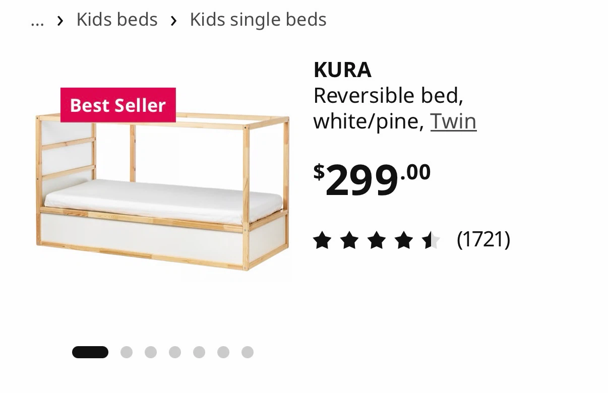 MOVING SALE -IKEA KURA Reversible Bed-Available from Tuesday - photo 3