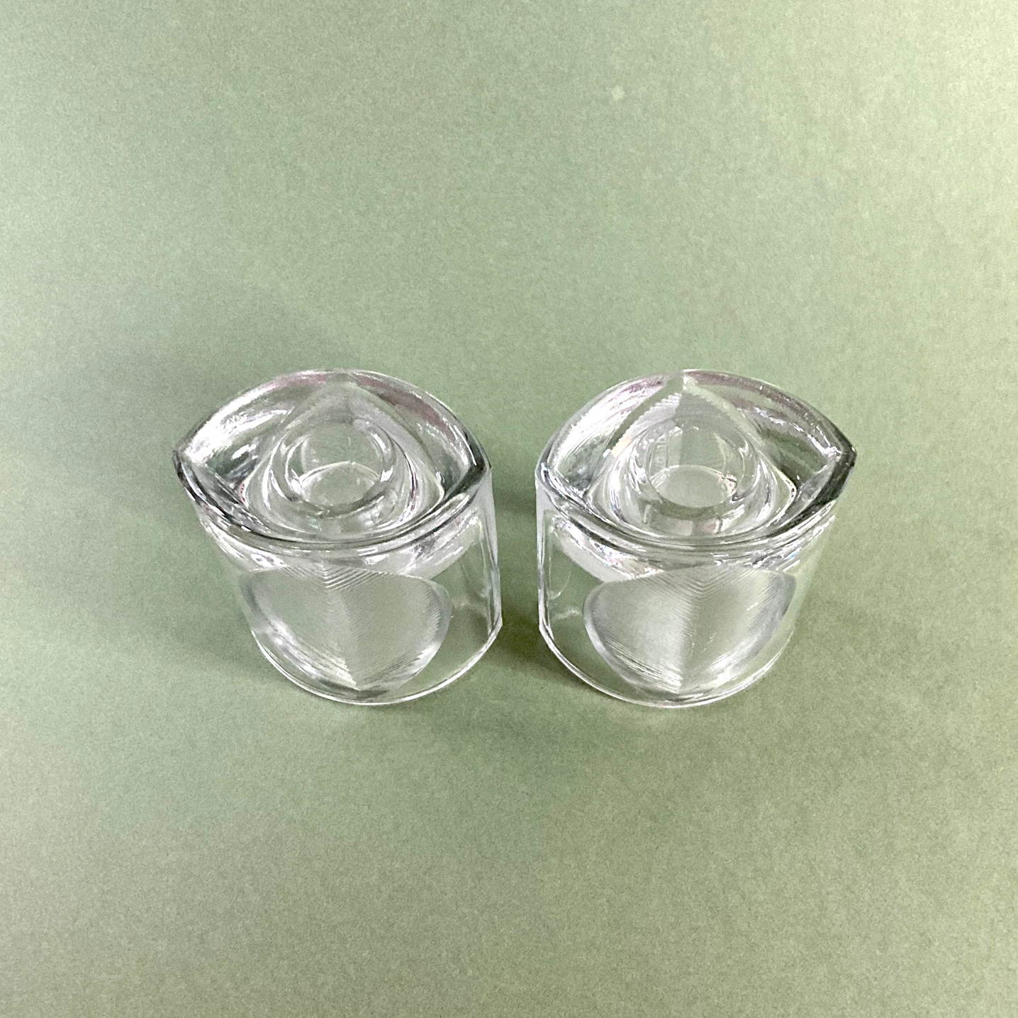 MCM 1970s Czech Glass Leaf Candle Holders (Pair) - photo 3
