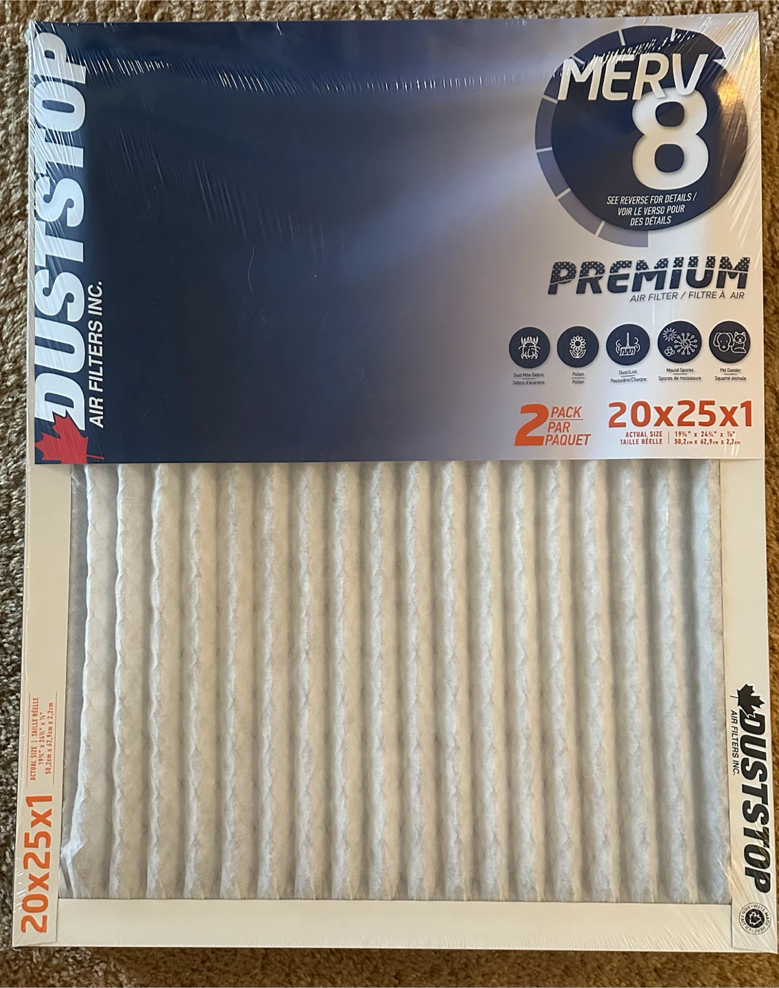 DustStop air filters 20x25x1