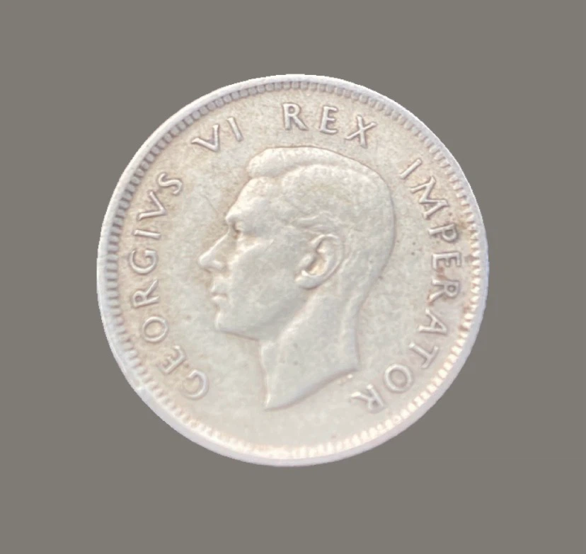 1937 South African 6 Pence  silver Coin