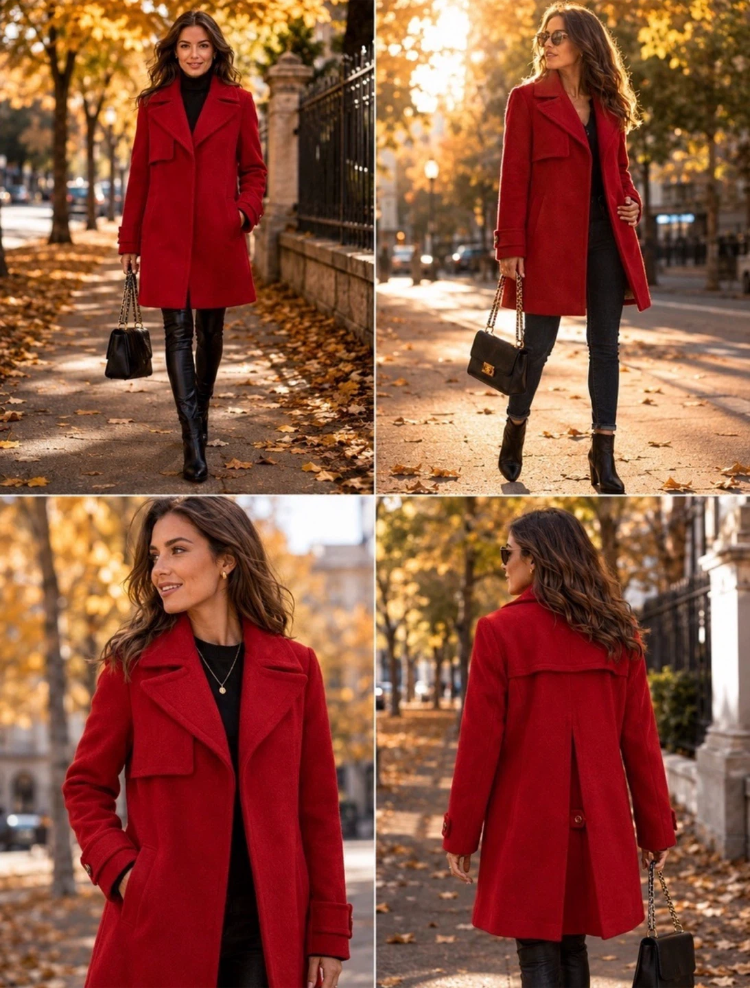 🏈 New Karl Lagerfeld Red Wool Coat XS - photo 2