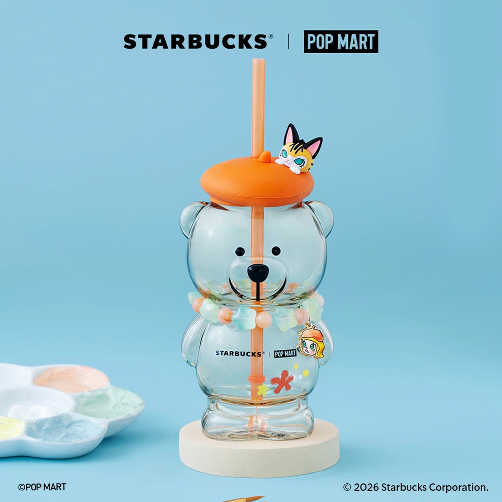 BRAND NEW 🥕 Starbucks x POP MART MOLLY Bearista Glass Cold Cup