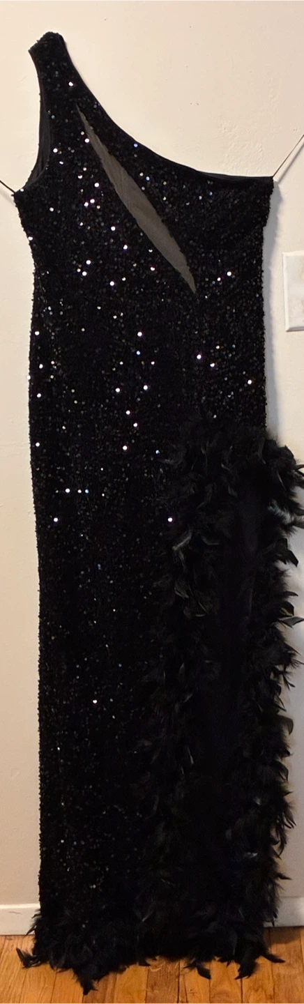 Fashion Nova Esme Sequin Feather Maxi Dress 1X