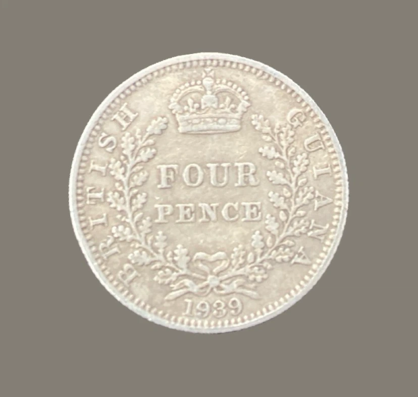 1939 British Guiana Four Pence Coin - photo 2
