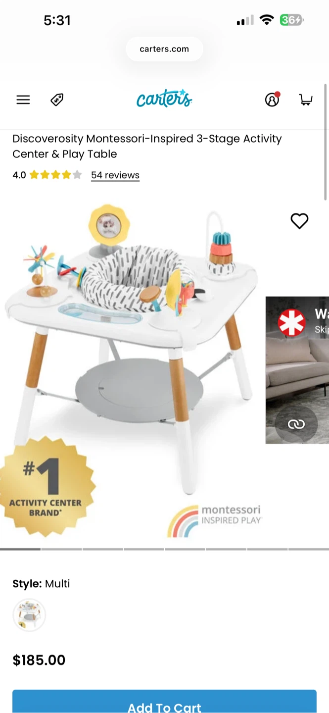 Skip Hop Discoverosity Activity Center and chairs