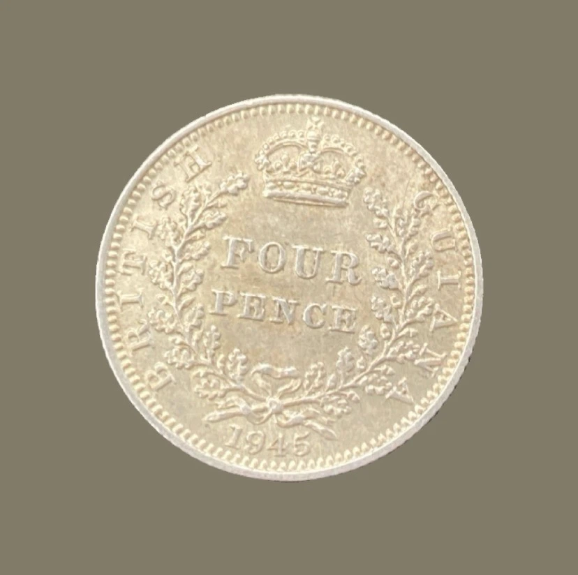1945 British Guiana Four Pence silver Coin - photo 2
