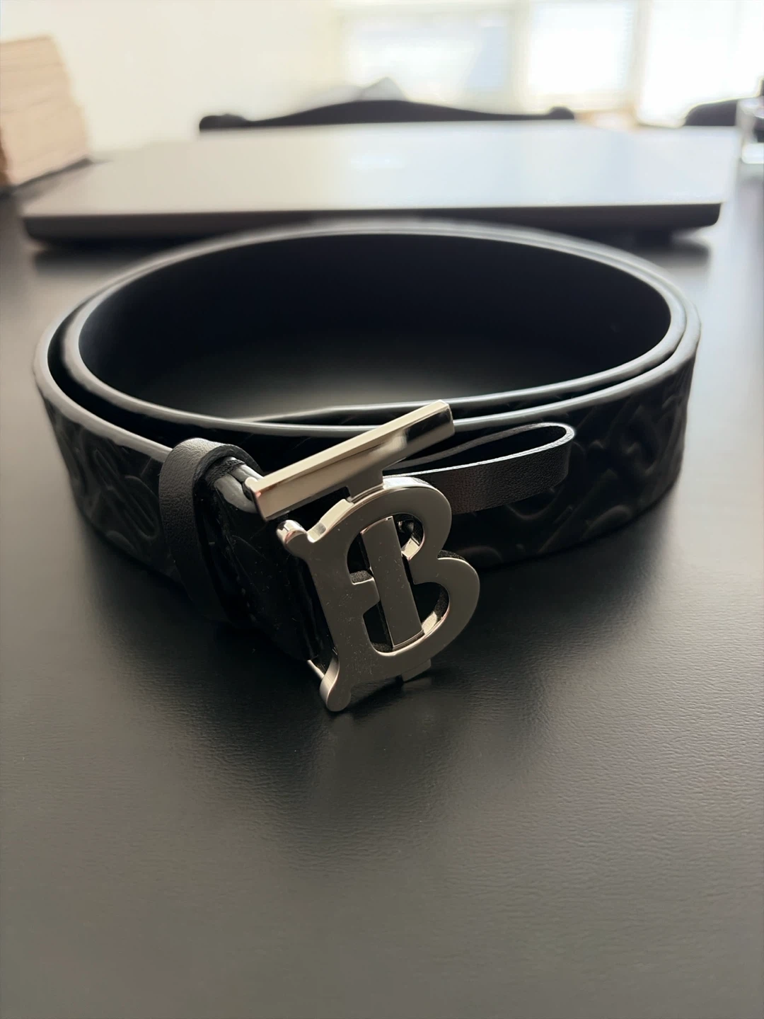 Burberry TB Logo Leather Belt