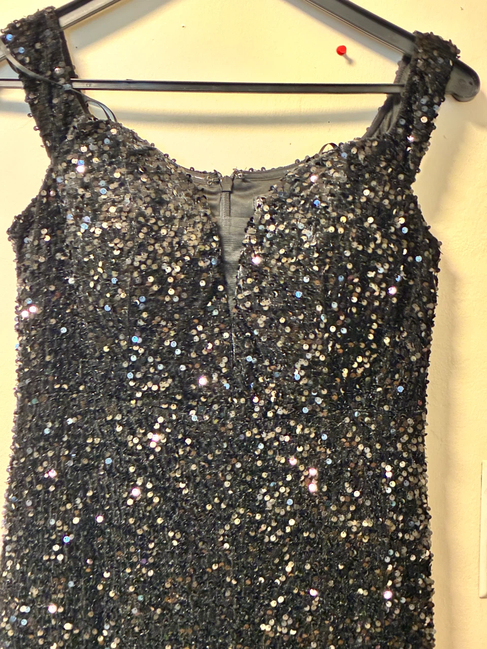 Black Sequin Evening Gown - photo 3