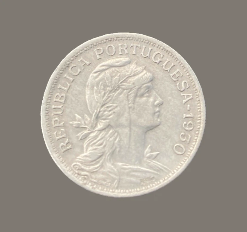 1930 Portuguese 50 Centavos Coin