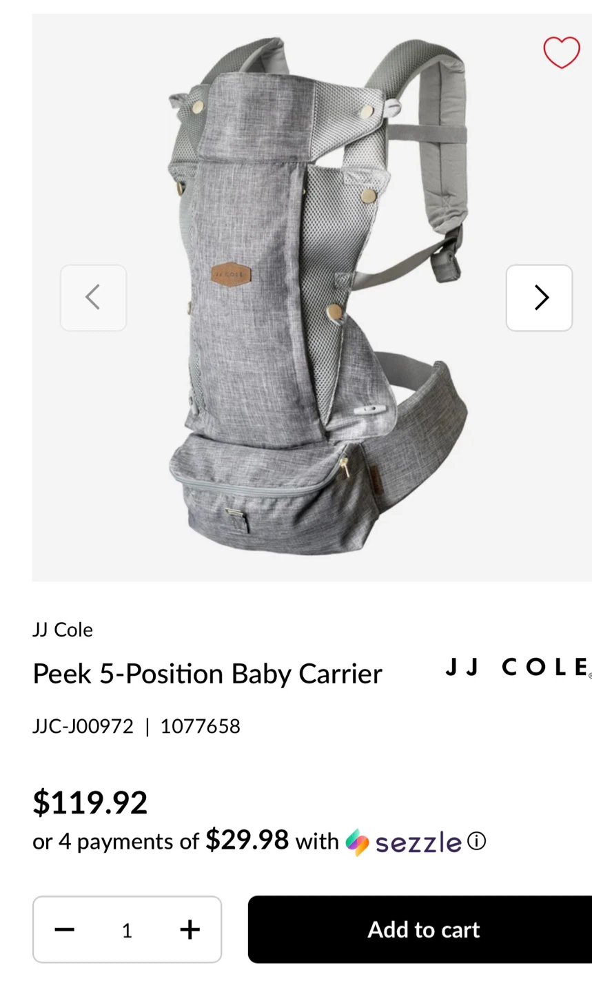 JJ Cole Peek 5-Position Baby Carrier - photo 4