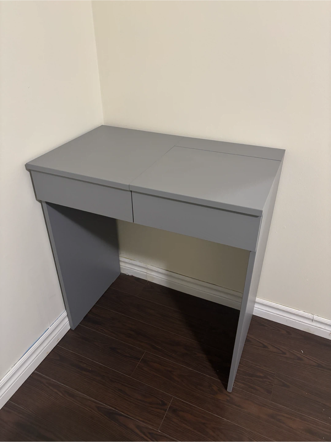 Modern Grey Flip-Top Vanity and Seat light green from IKEA