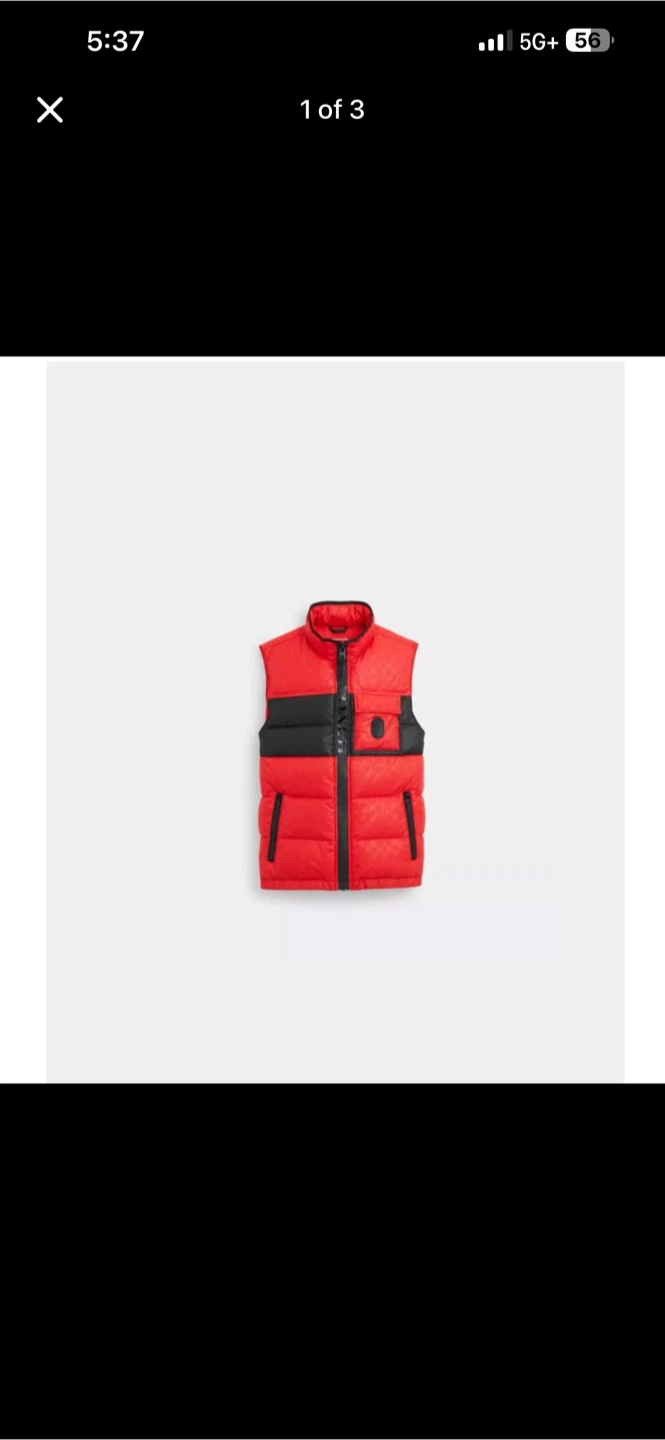 Coach Red and Black Puffer Vest - photo 2